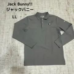ジャックバニー 長袖ポロシャツ 鹿の子 グレーゴルフウェア 練習 メンズ Ｌ