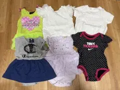 ベビー服セット ロンパース 女の子 70-80cm フリル・ロゴ入り