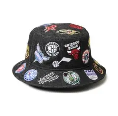 ニューエラ バケットハット Team Logo Allover NBA ブラック