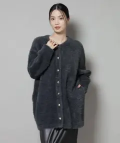 シャギーニットジャケット　ナノユニバース　　ファージャケット