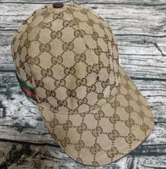 GUCCI　GG　キャンバス　ベースボールキャップ　ベージュ　Lサイズのサムネイル