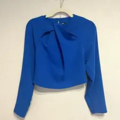 ZARA デザイントップス 青 ブルー XS