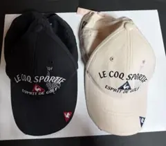 ルコックゴルフ　ゴルフキャップ　ピンク、黒　2個セット