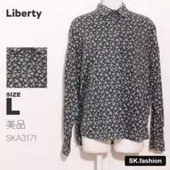 美品 Liberty トップス シャツ　長袖　花柄　ラウンドヘム　バックロングのサムネイル