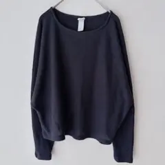 H&M エイチアンドエム ニット 長袖 薄手 ダークグレー S シンプル