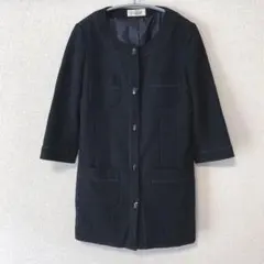 デビュードフィオレバイレッセパッセ ノーカラーコート M ネイビー【美品】