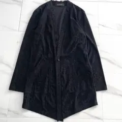 トルネードマート パイソンパイルリバースカラーロングカーディガン 黒 LL 洗濯