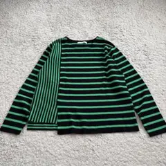 ルカレディラックルカ ボーダー長袖ニット 長袖 F オシャレ ブラック グリーン