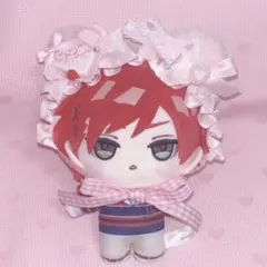 じーっとマスコット ちびぬい ぬい服 ヘッドドレス 猫耳 ピンク にじ