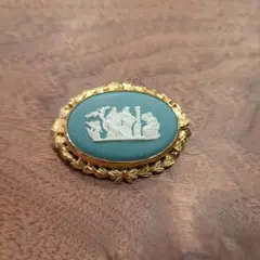 WEDGWOOD ジャスパー ブローチ ブルー ゴールドのサムネイル