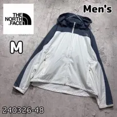 ✩ノースフェイス✩薄手ナイロンパーカー　フライトシリーズメンズM グレーホワイト