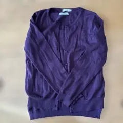 紫 カーディガン