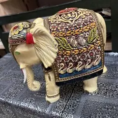 中国 唐木紫壇製 獣骨象嵌装飾 インド象 置物 V R4905B - メルカリ