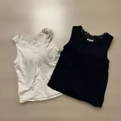 大特価！早い者勝ち！　CLIP レース付きカップ付きキャミソール 2枚セットのサムネイル