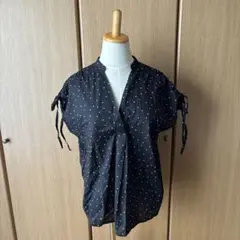 AS KNOW AS シャツブラウス　ドット　黒のサムネイル