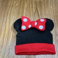 【美品】ディズニーリゾート　ニット帽子　ミニーちゃん　リボン　58センチ