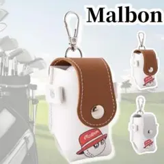 マルボンゴルフ　ボールケース　Malbon Golf レッド バケット君 茶色