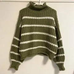 しまむら Rosefarm ローズファーム ハイネックセーター ニット ボーダー