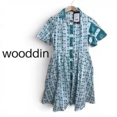 新品✨wooddin ウッディン 総柄 半袖ワンピース 襟付サイズ8 夏コーデのサムネイル
