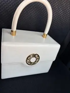 年始SALE✨ハナエモリ　ハンドバッグ　バニティバッグ　スクエア型　レザー