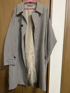 チェック柄 ステンカラーコート