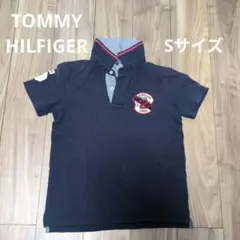 トミーヒルフィガー メンズ ポロシャツ Sサイズ ネイビー 古着
