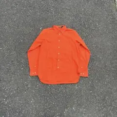 90s OLD GAP 長袖シャツ オレンジ ビビット 無地 メンズ
