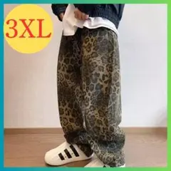 新品 3XL ヒョウ柄 ストリート オーバー 人気 y2k 豹 デニムパンツのサムネイル