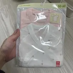 新品未使用品UNIQLO 短肌着2枚組 ハート ユニクロ 50-60