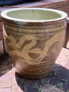 ピータン壺 メダカ鉢 金魚鉢 龍柄 大型焼き物 - メルカリ