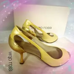❤️Sergio rossi エナメルパンプス ゴールド系 23cm