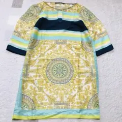 ZARA ザラ　ワンピース　チュニック　スカーフ　ペイズリー　派手柄　レトロ　S