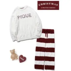 【Xmas限定】ジェラピケ ロゴジャガードプルオーバー＆2ボーダーロングパンツ