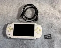 ホワイト PSP 本体 1000 メモリーカード変換、USBコード付き