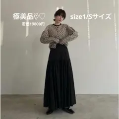 極美品♡⃛CLANE GATHER TIERED MAXI SKIRT-BLACK