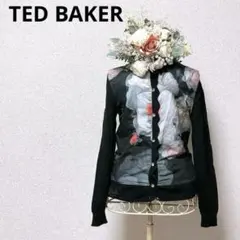 ted baker 花柄 プリント カーディガン シフォン フラワー スカラップのサムネイル