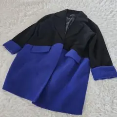 couture クチュール コート チェスター バイカラー ブルー ブラック
