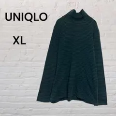 UNIQLO ボーダー タートルネック カットソー 長袖 XL インナー　防寒