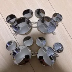 ミッキーマウス型シルバーサングラス　二つ