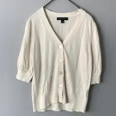 BANANA REPUBLIC(XS)七分丈カーディガン/白/シルクコットンのサムネイル