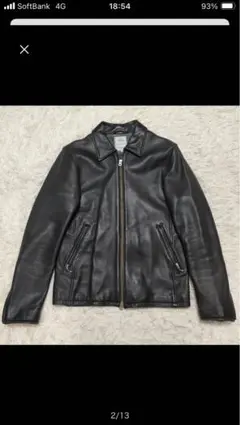 黒レザーライダースジャケット
