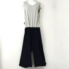 新品　切り替え一体型オールインワン　ノースリーブ×ワイドパンツ