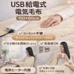 電気毛布 着る電気毛布 150×80cm ひざ掛け ブランケット 温度調整可