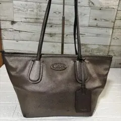 コーチ　coach 黒　ゴールド　ハンドバッグ　トートバック　メタリックゴールド