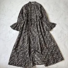 極美品 マーブルシュッド アルペンフラワープリントワンピース ロング