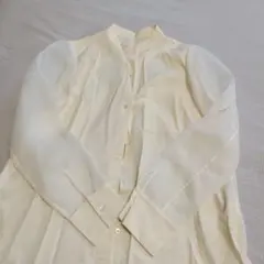 美品 ヘリンドットサイ 1,7万円 パフスリーブブラウス スタンドカラー 