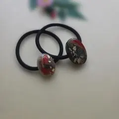 和風デザイン ヘアゴム 2個セット