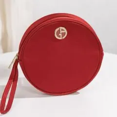 【新品未使用】ARMANI Beauty ポーチ✨赤×ゴールド 上品デザイン