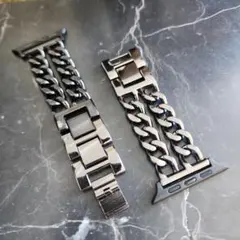 Apple Watch バンド チェーン ブラック 38/40/41/42mm