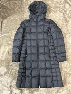 黒 フード付き ロングダウンジャケット